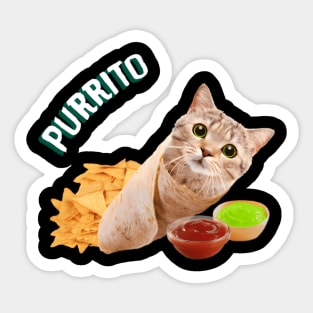 Purrito Cat In A Burrito Sticker